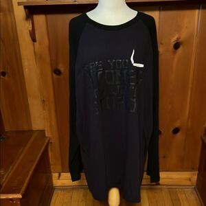 Black and Navy Long Sleeve Shirt